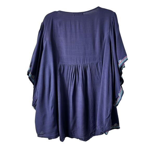 Lordkitsch Embroidered Top Flutter Sleeve Boho Hippie Fairy 4 (2791) - Picture 4 of 4